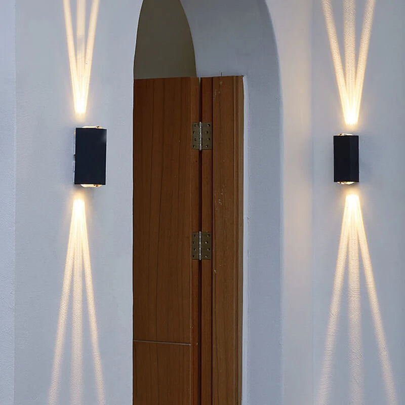 Nowoczesna wodoodporna prostokątna zewnętrzna lampa ścienna LED