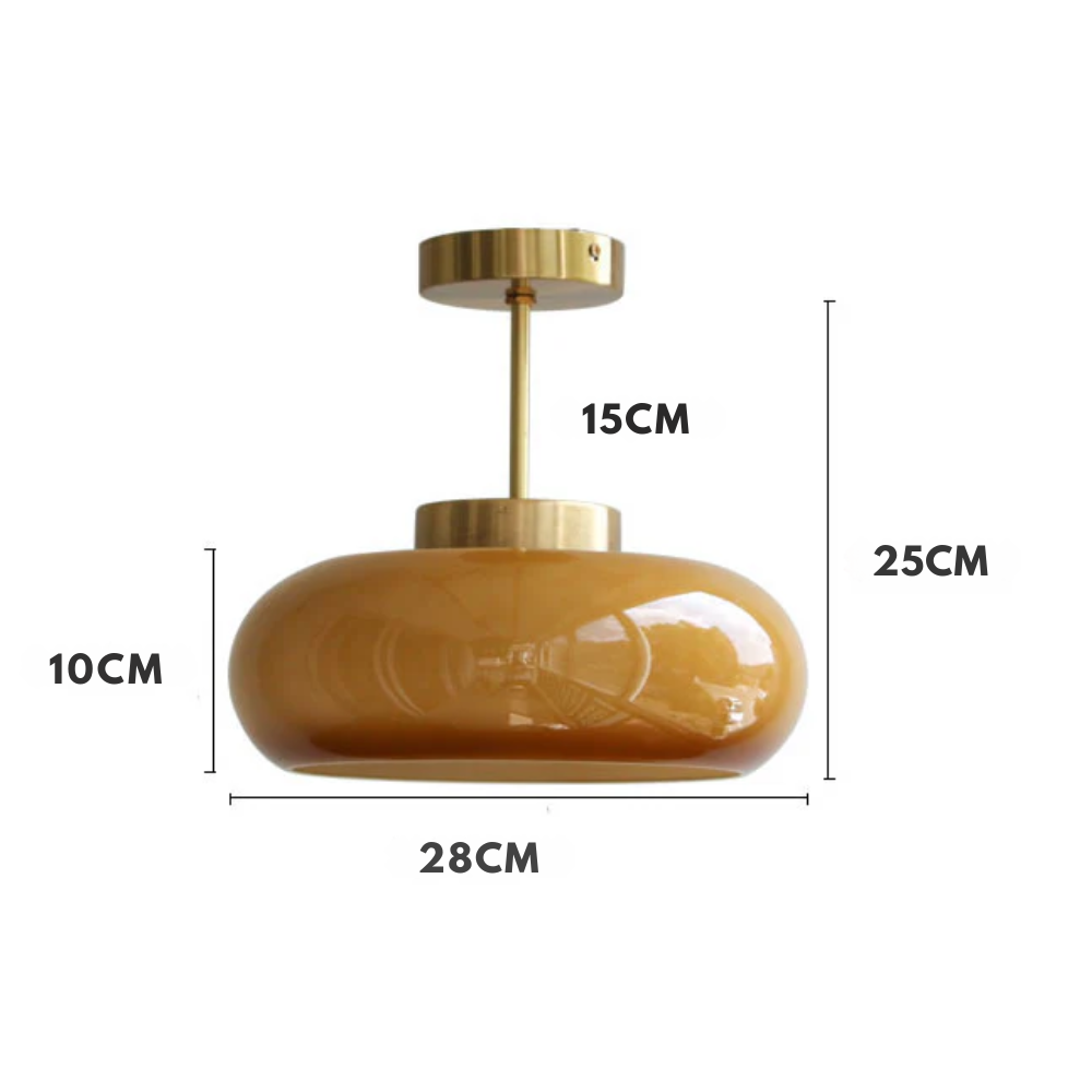 Vintage mässing taklampa halvtaklampa
