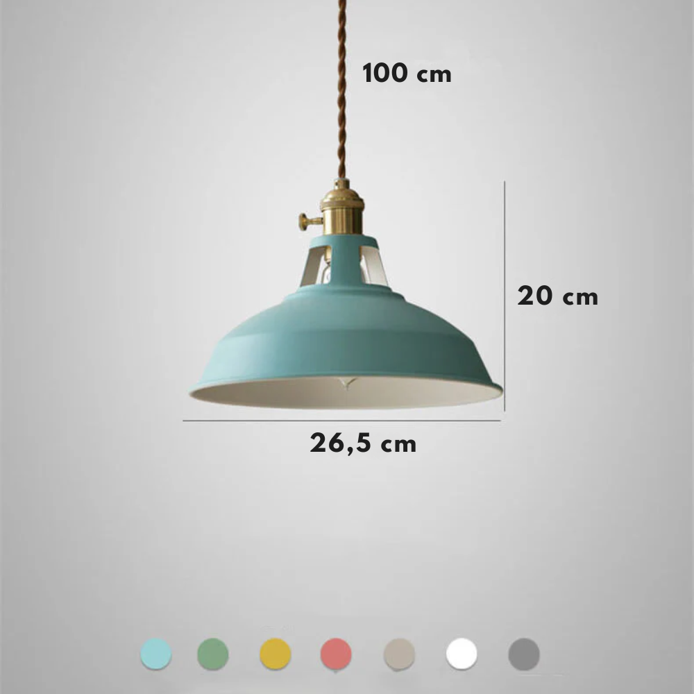 Industrialna kolorowa lampa wisząca z kloszem