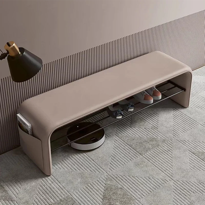 Nowoczesna ławka na buty z 2-poziomową półką