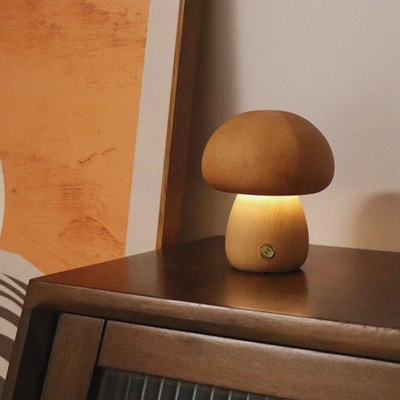 Drewniana Lampa Stołowa Bezprzewodowa | Ładowanie USB, 0.5 kg 4