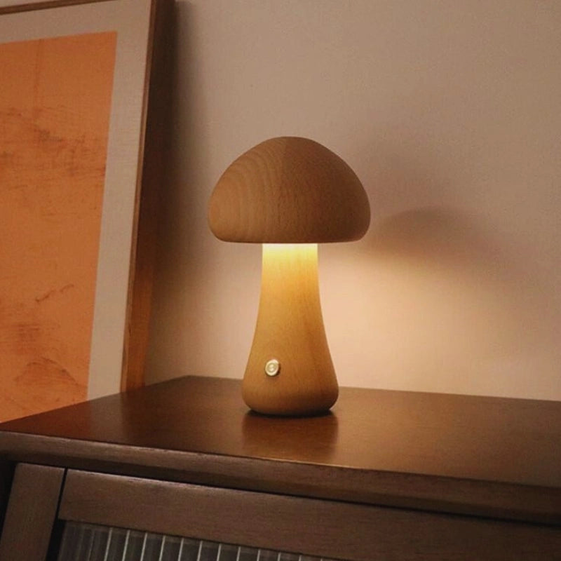 Drewniana Lampa Stołowa Bezprzewodowa | Ładowanie USB, 0.5 kg 8