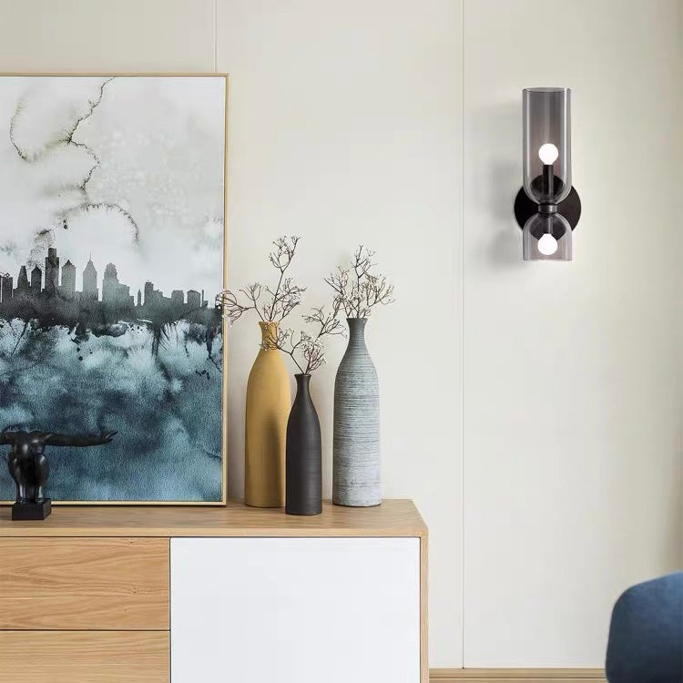 Elegancka Szklana Lampa Ścienna z Podwójnym Wzorem – Kinkiet Ścienny do Sypialni i Salonu 5