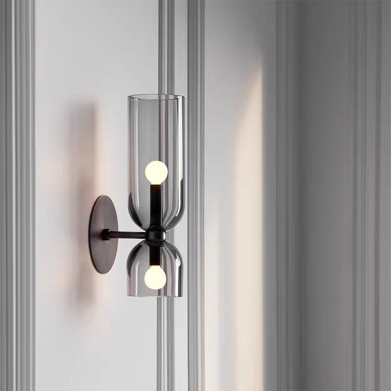Elegancka Szklana Lampa Ścienna z Podwójnym Wzorem – Kinkiet Ścienny do Sypialni i Salonu 6