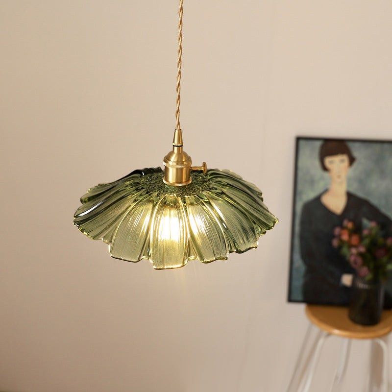 Elegancki Żyrandol Retro Do Jadalni, Szklana Lampa W Kwiatowy Wzór, Regulowana Wysokość 150 cm, Idealny Do Salonu I Pokoju 11