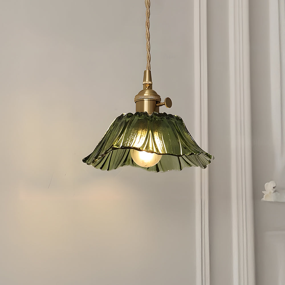 Elegancki Żyrandol Retro Do Jadalni, Szklana Lampa W Kwiatowy Wzór, Regulowana Wysokość 150 cm, Idealny Do Salonu I Pokoju 13