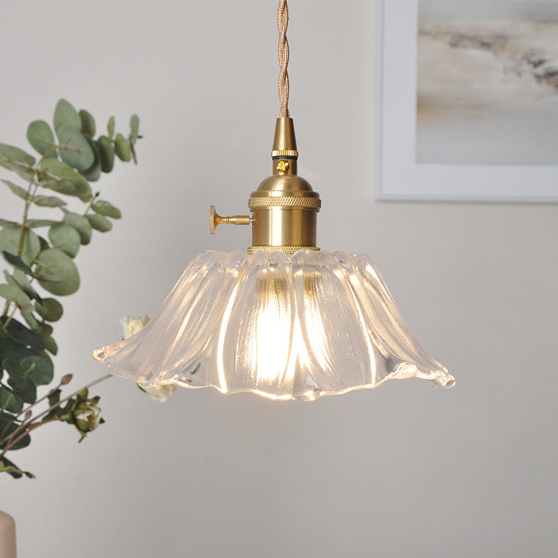 Elegancki Żyrandol Retro Do Jadalni, Szklana Lampa W Kwiatowy Wzór, Regulowana Wysokość 150 cm, Idealny Do Salonu I Pokoju 14