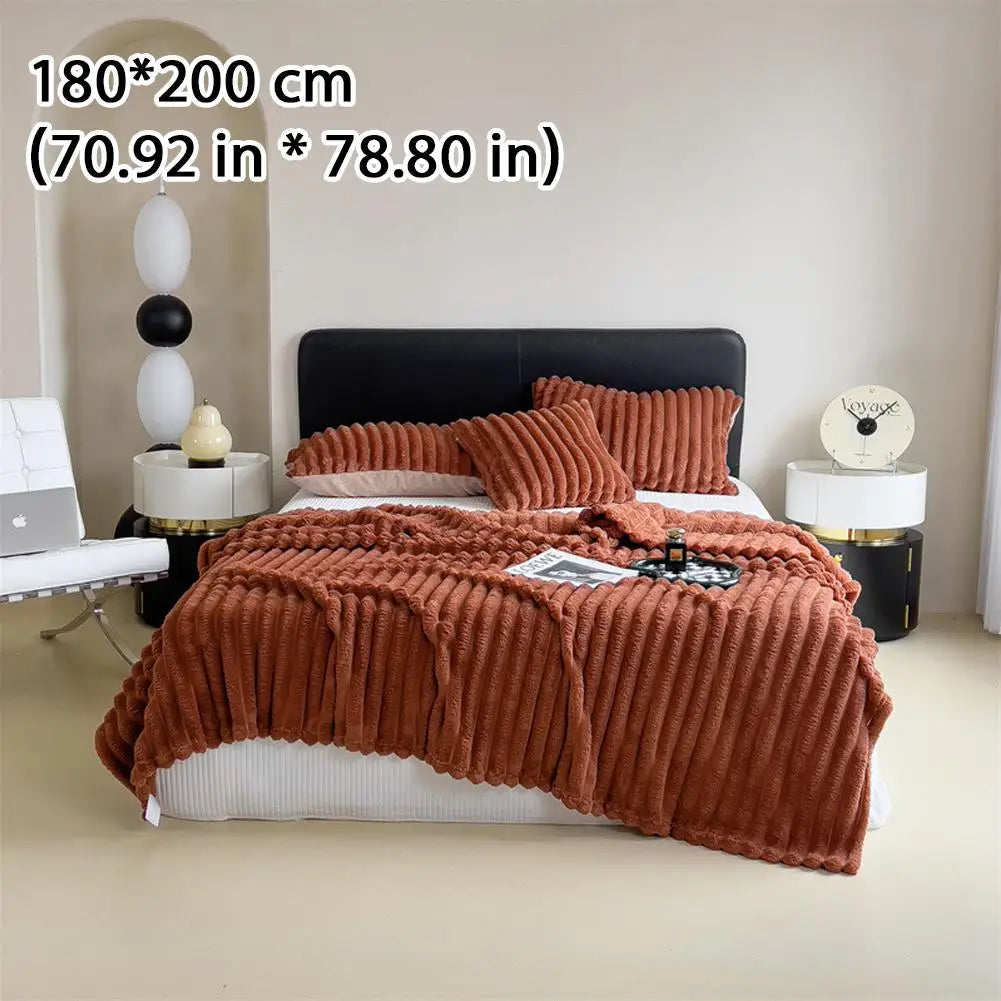 Gruby Koc Dwustronny Z Sztucznego Futra | Ciepły I Miękki 1,5 kg 180x200 cm 15