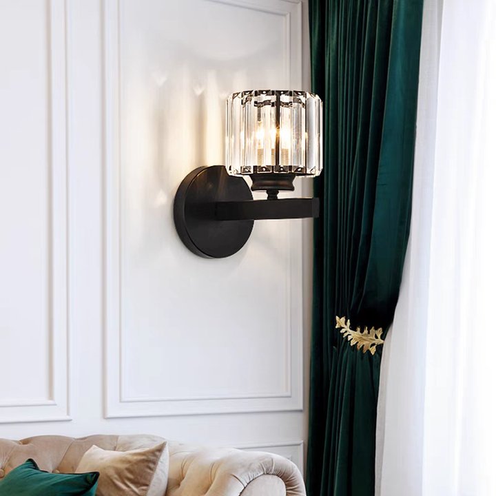 Kryształowa Lampa Ścienna z Żelaza | Elegancki Kinkiet do Przedpokoju i Sypialni 1