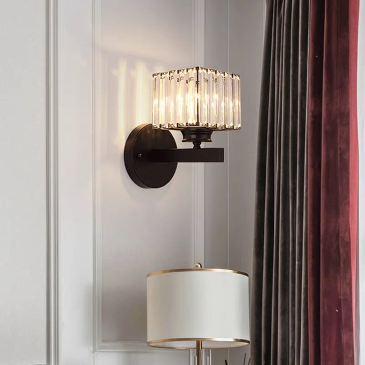 Kryształowa Lampa Ścienna z Żelaza | Elegancki Kinkiet do Przedpokoju i Sypialni 4