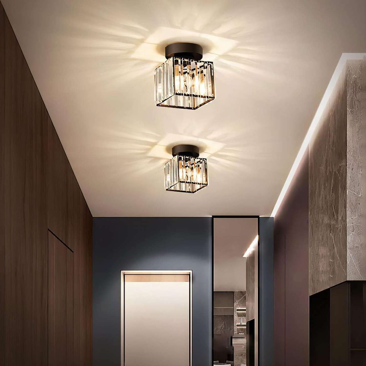 Kryształowa Lampa Sufitowa z Mosiężną Oprawą do Salonów – Elegancka Lampy Sufitowe Wiszące do Nowoczesnych Wnętrz 5