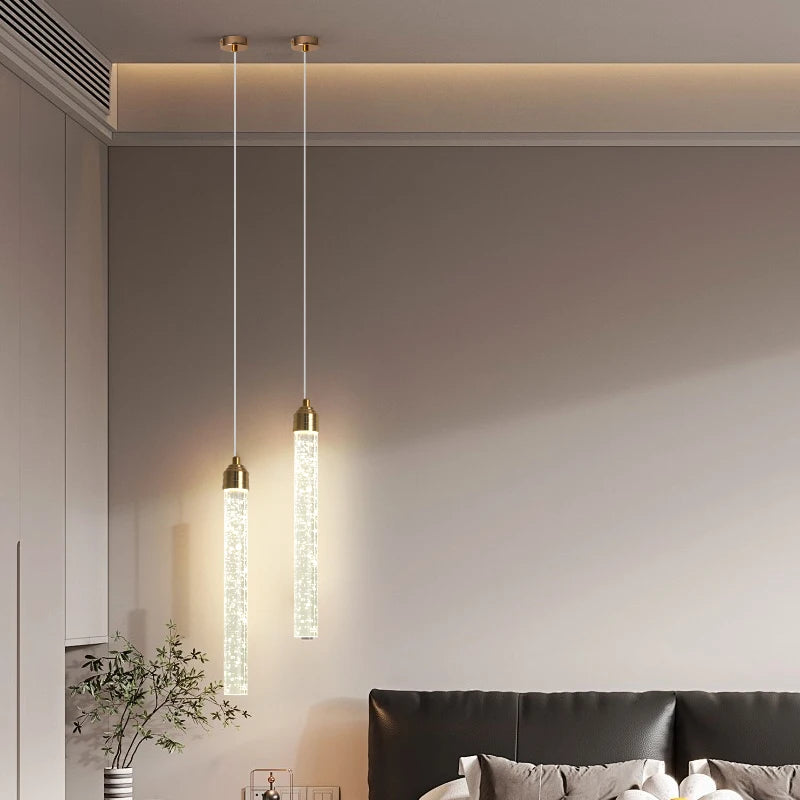 Kryształowa Lampa Wisząca | 12W, Złote Okucia, Do Salonu, 1,5 m 2