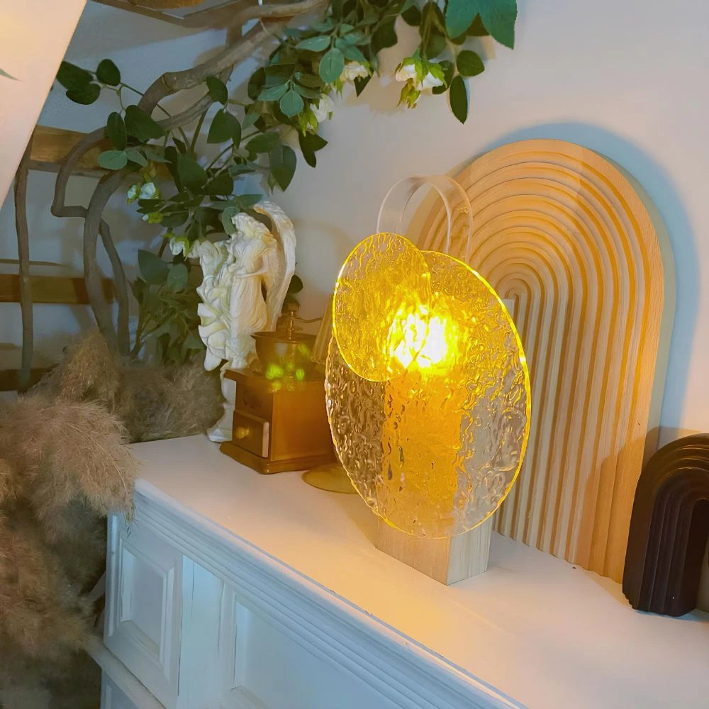 Lampa Atmosferyczna z Projekcją Zachodu Słońca | Regulowane Światło, Akryl i Drewno 2