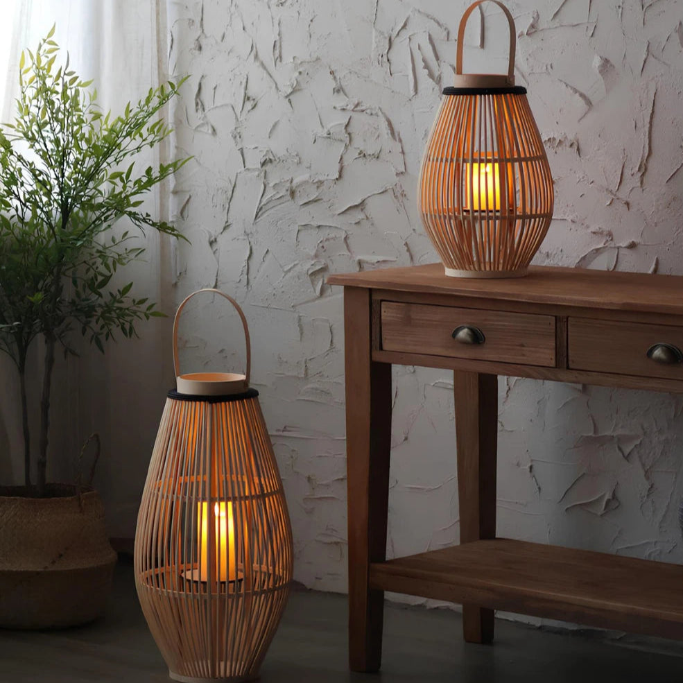 Lampa Bambusowa Bezprzewodowa | Ręcznie Tkana, Elegancka Dekoracja LED 2