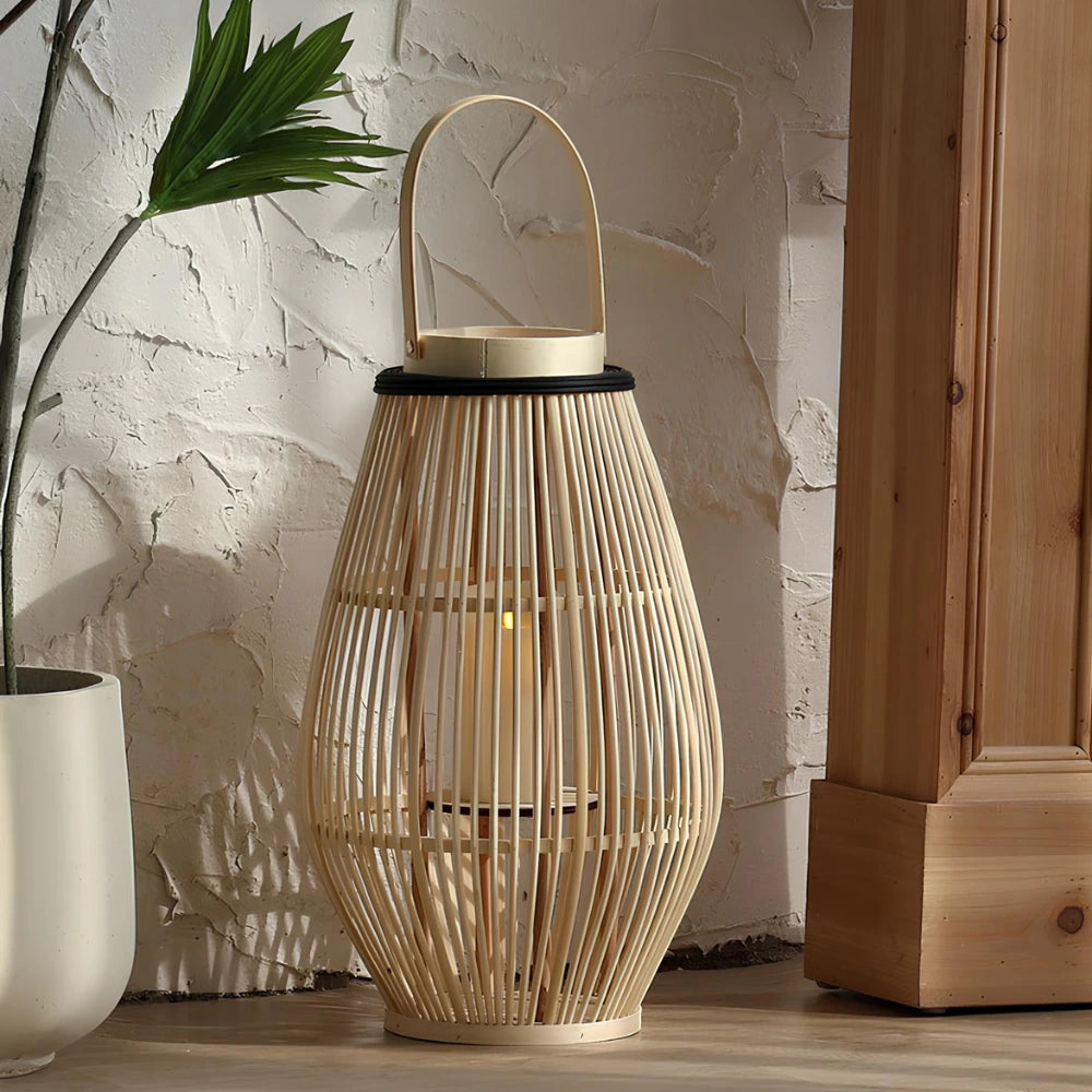 Lampa Bambusowa Bezprzewodowa | Ręcznie Tkana, Elegancka Dekoracja LED 5