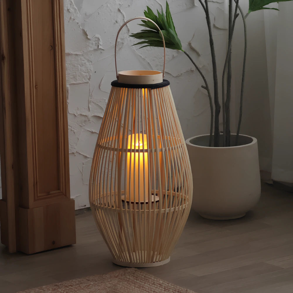 Lampa Bambusowa Bezprzewodowa | Ręcznie Tkana, Elegancka Dekoracja LED 6