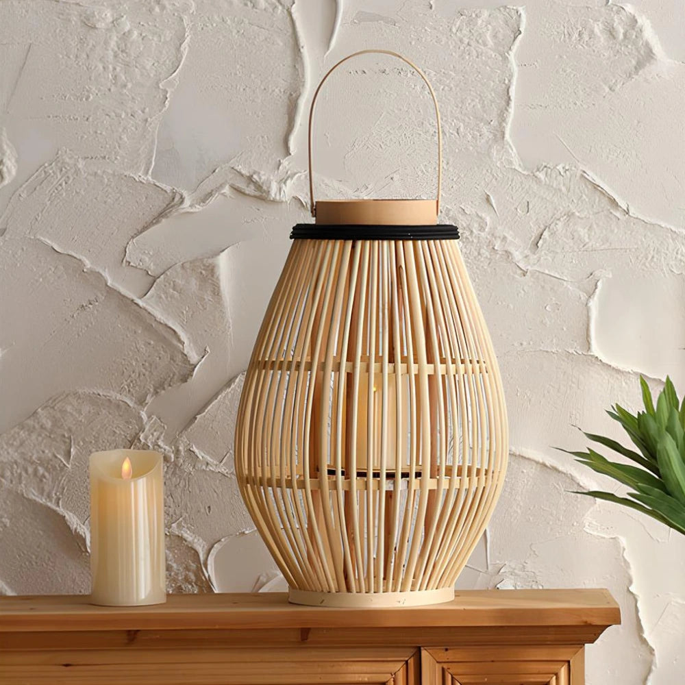 Lampa Bambusowa Bezprzewodowa | Ręcznie Tkana, Elegancka Dekoracja LED 7