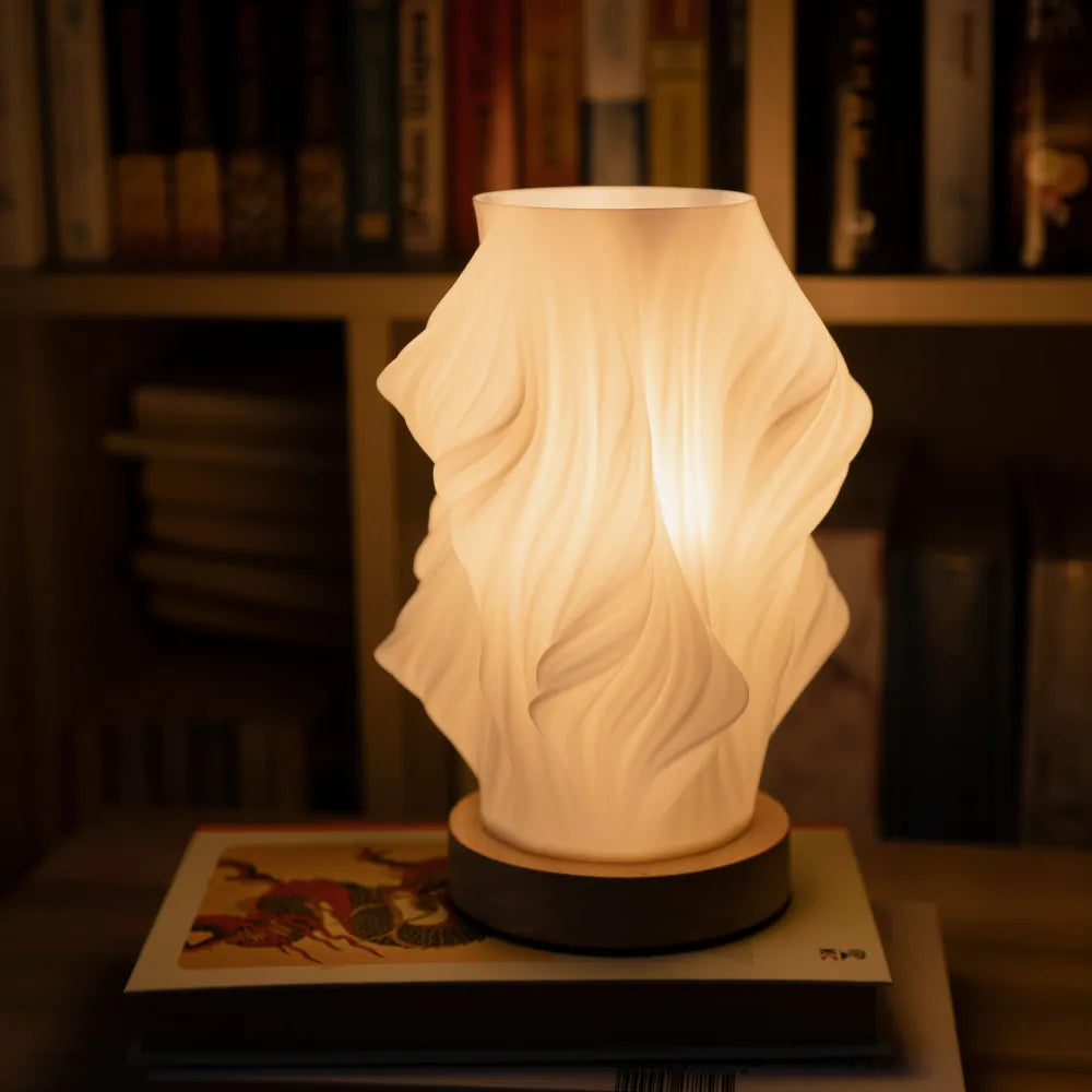 Lampa Dimmable z Drewnianą Podstawą | Nowoczesny Design, Regulowane Oświetlenie USB 7