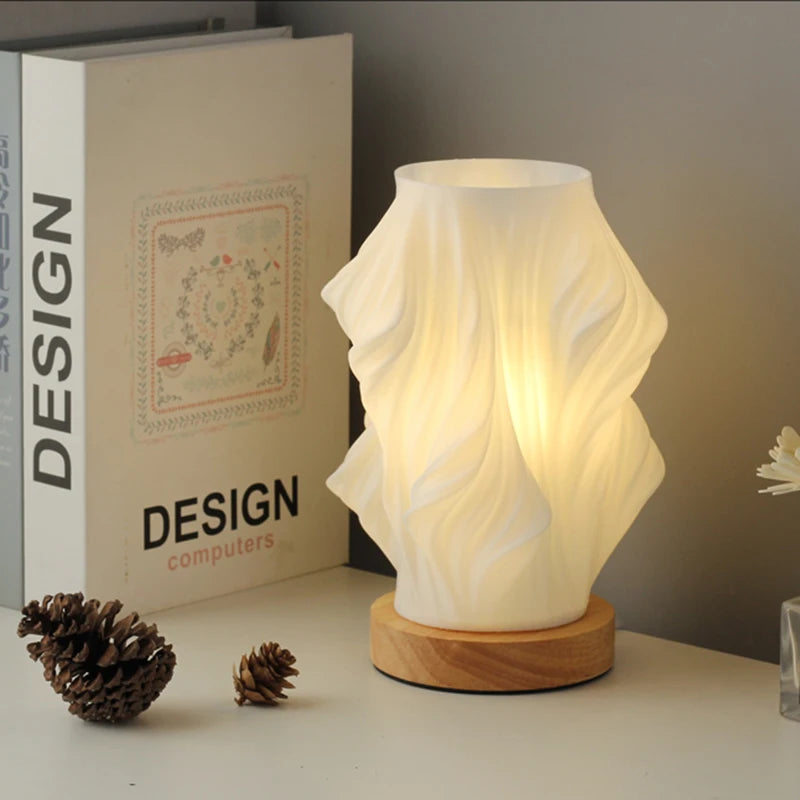 Lampa Dimmable z Drewnianą Podstawą | Nowoczesny Design, Regulowane Oświetlenie USB 9