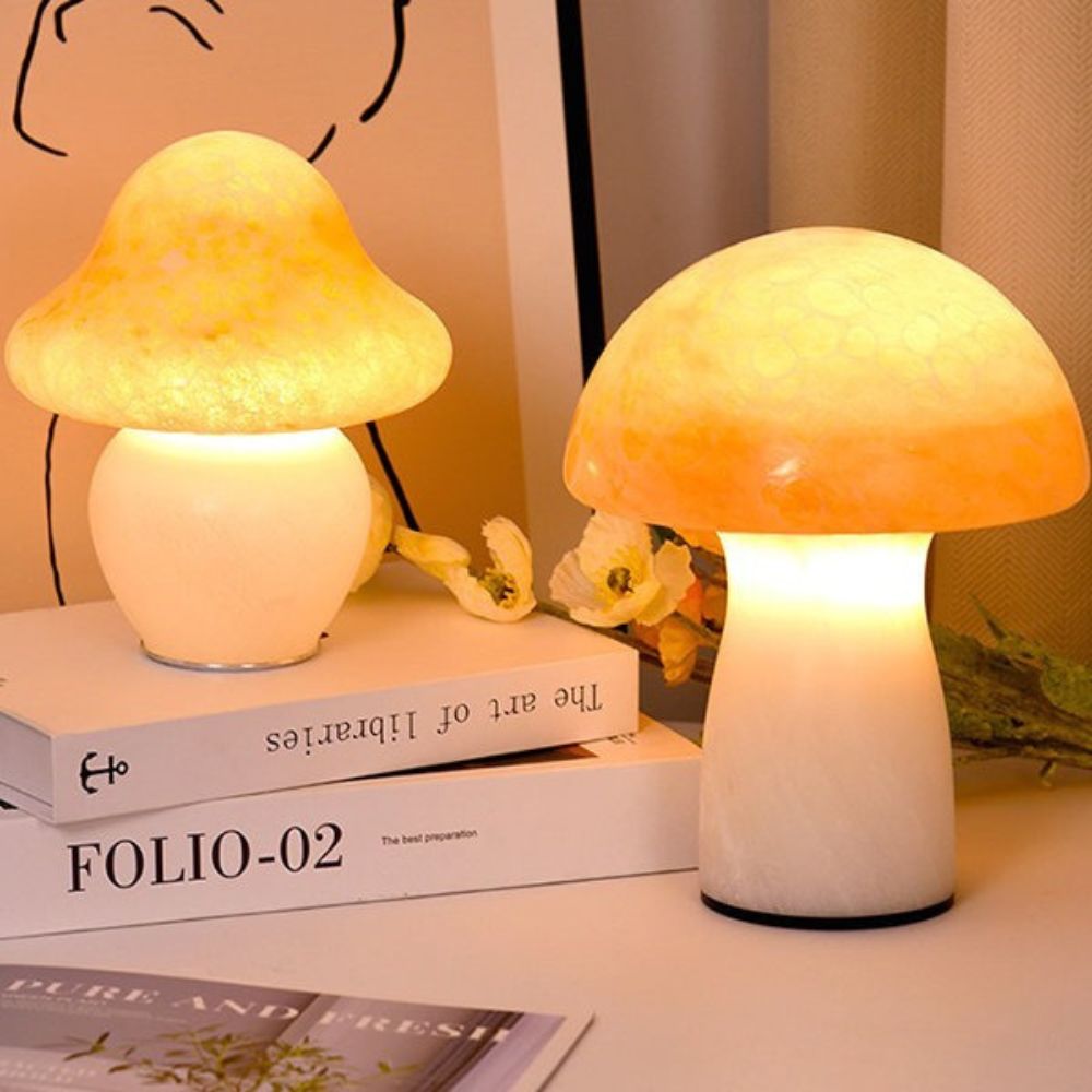 Lampa Grzybowa z Regulacją Jasności | Szklana Konstrukcja, Zasilanie USB 2