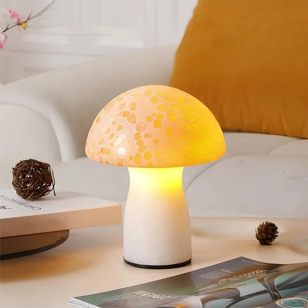 Lampa Grzybowa z Regulacją Jasności | Szklana Konstrukcja, Zasilanie USB 5