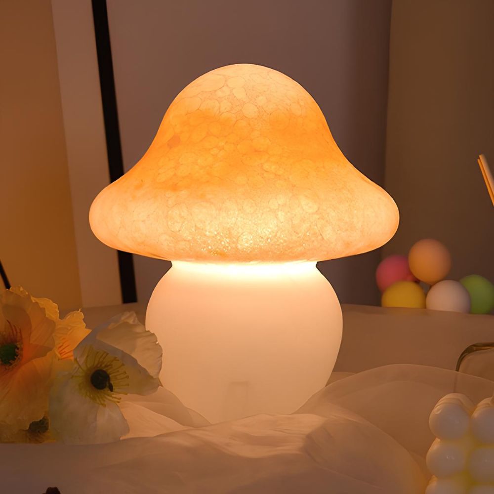 Lampa Grzybowa z Regulacją Jasności | Szklana Konstrukcja, Zasilanie USB 7