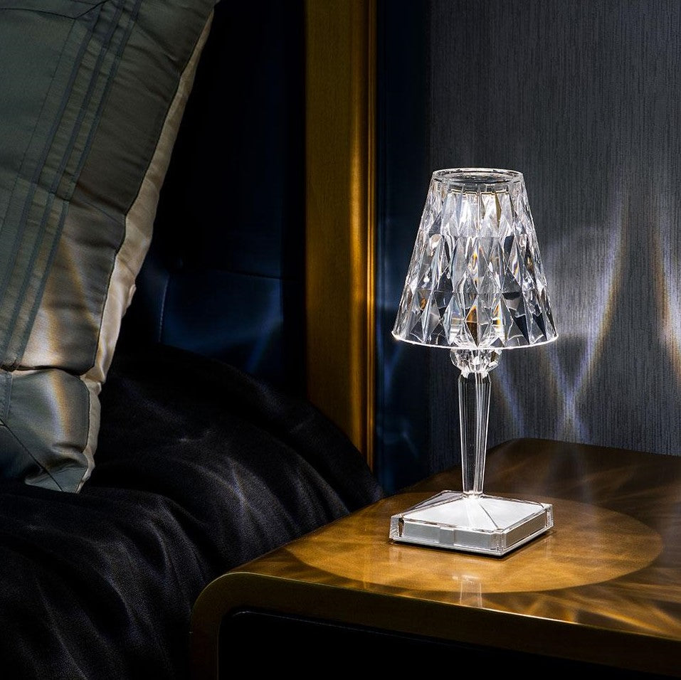 Lampa Kryształowa z Dotykowym Czujnikiem | Elegancki Design, Ładowalna, 3 Kolory Światła 2