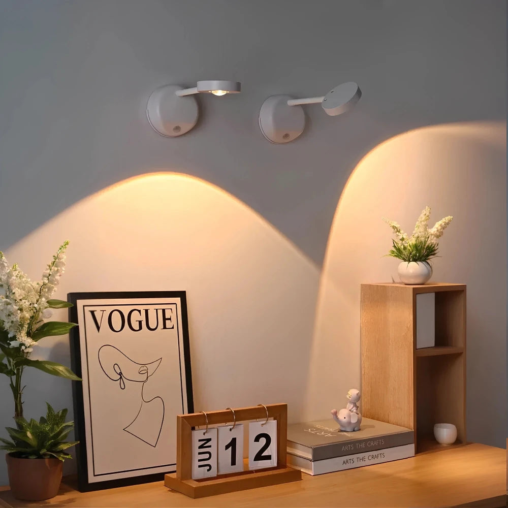 Lampa LED z Czujnikiem Ruchu | 360° Rotacja, Trzy Kolory, Bezprzewodowa Instalacja 5