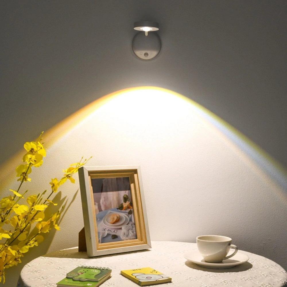 Lampa LED z Czujnikiem Ruchu | 360° Rotacja, Trzy Kolory, Bezprzewodowa Instalacja 8