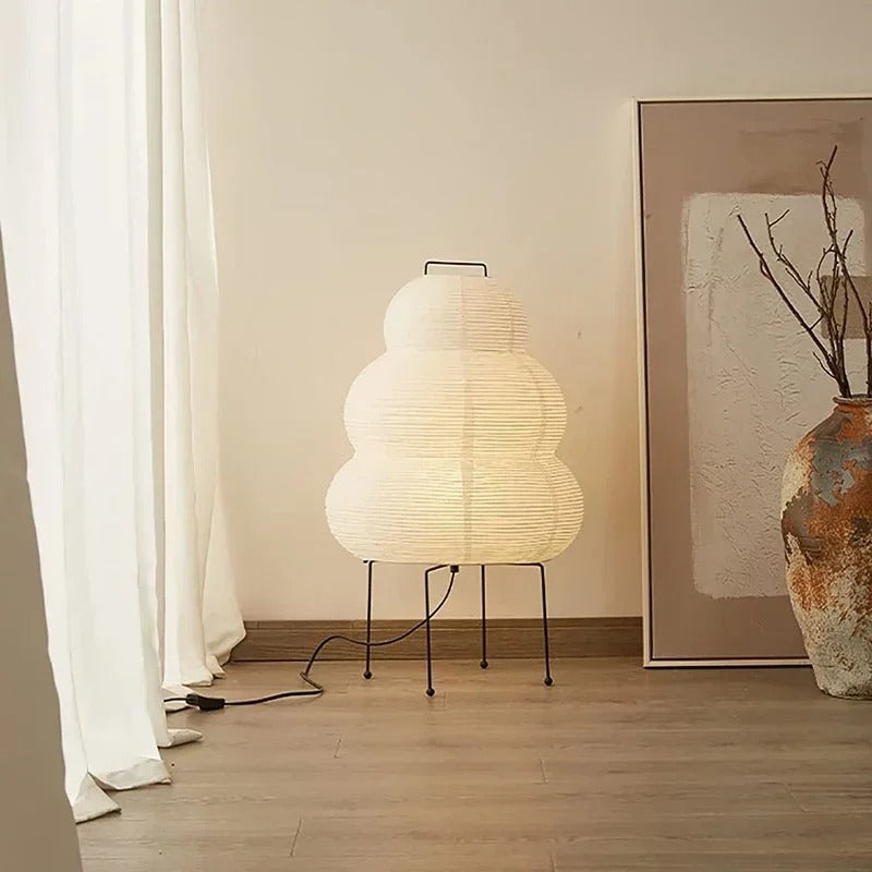 Lampa Podłogowa Hikari Washi z Papieru Ryżowego – Sferyczna, Ciepłe Światło, E27, 40 cm x 60 cm 2