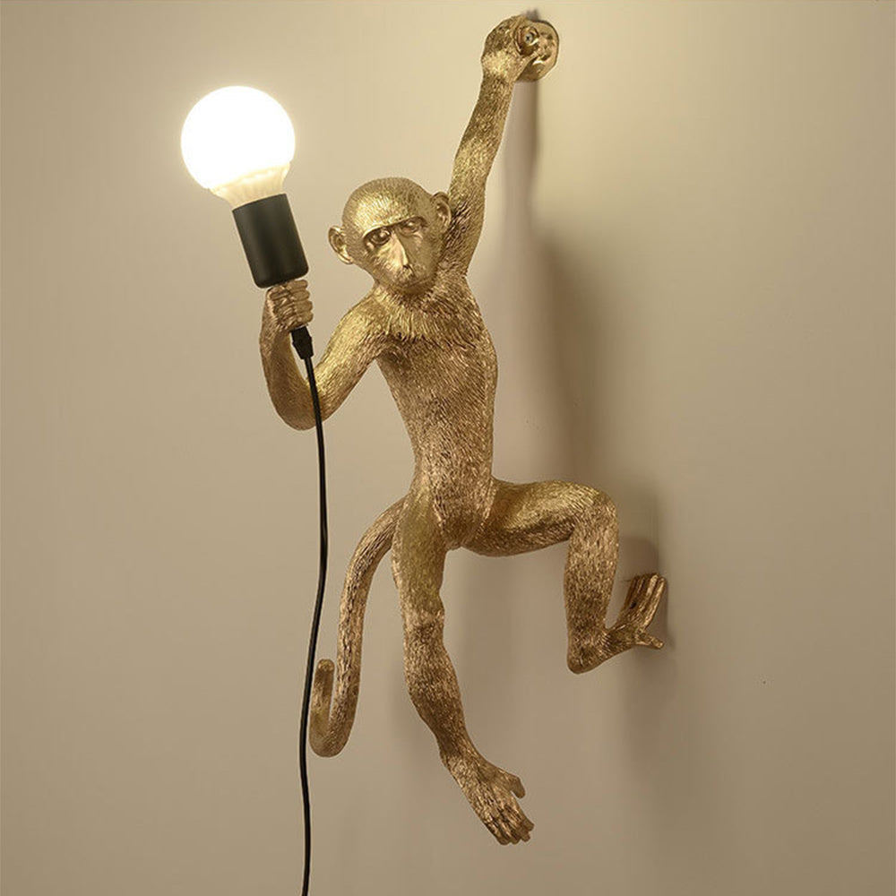 Lampa Ścienna z Żywicy w Kształcie Małpki – Vintage Kinkiet Ścienny 70 cm do Salonu i Kuchni 5