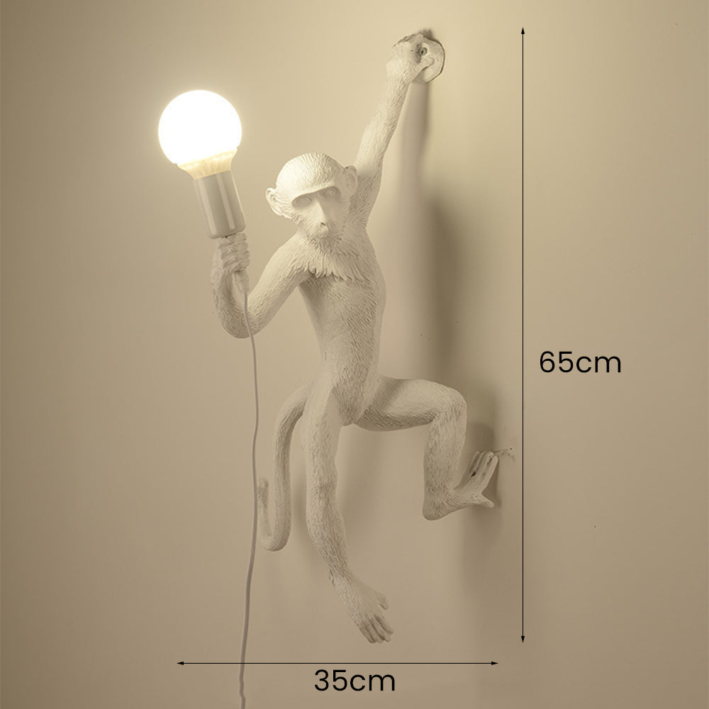 Lampa Ścienna z Żywicy w Kształcie Małpki – Vintage Kinkiet Ścienny 70 cm do Salonu i Kuchni 8
