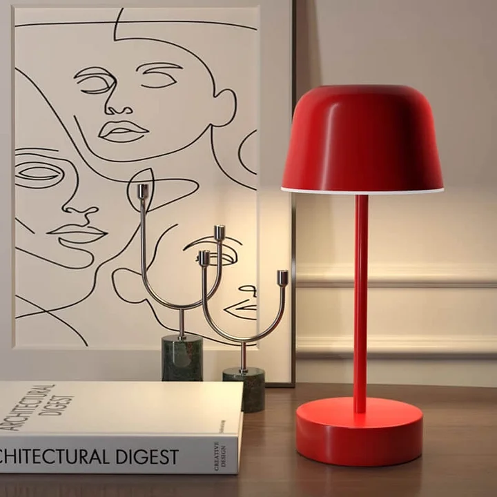 Lampa Stołowa Bezprzewodowa z Regulowanym Światłem | Elegancka Metalowa, Kompaktowa Lampka Nocna do Salonów 1