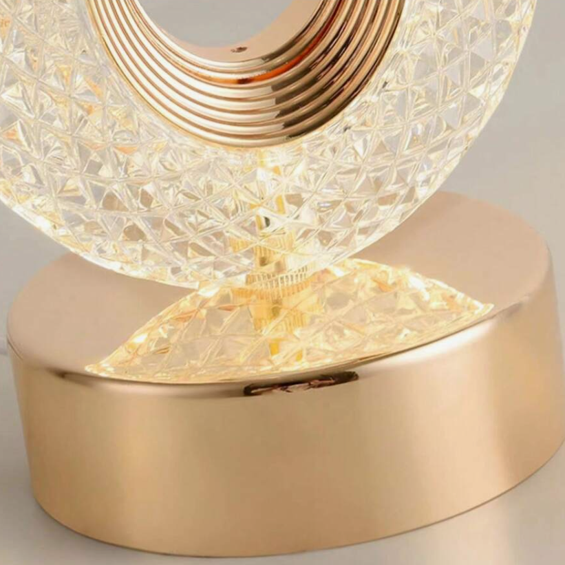 Lampa Stołowa Kryształowa z Regulowanym Oświetleniem | 3 Tryby Światła, Ładowanie USB-C 3