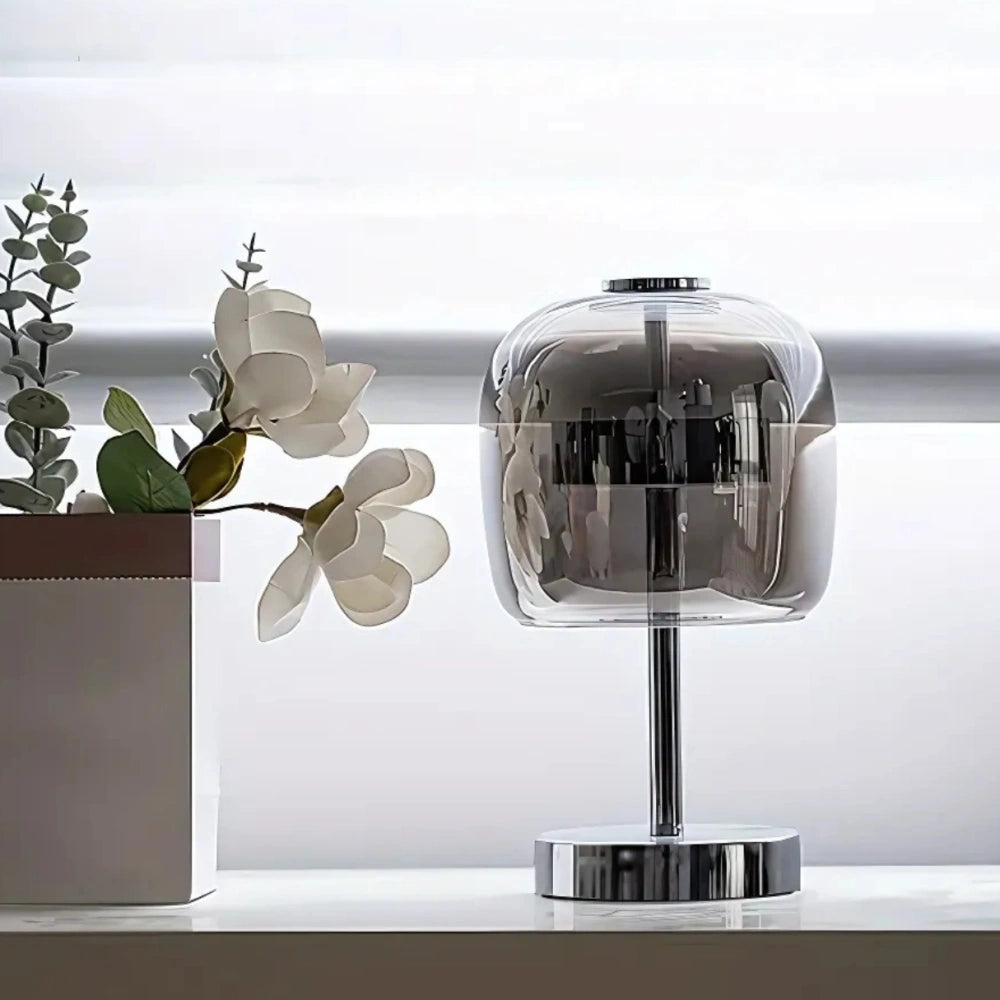 Lampa Stołowa Szklana z Żelaza | Regulowane Oświetlenie, Nowoczesny Design, Zasilanie USB 1