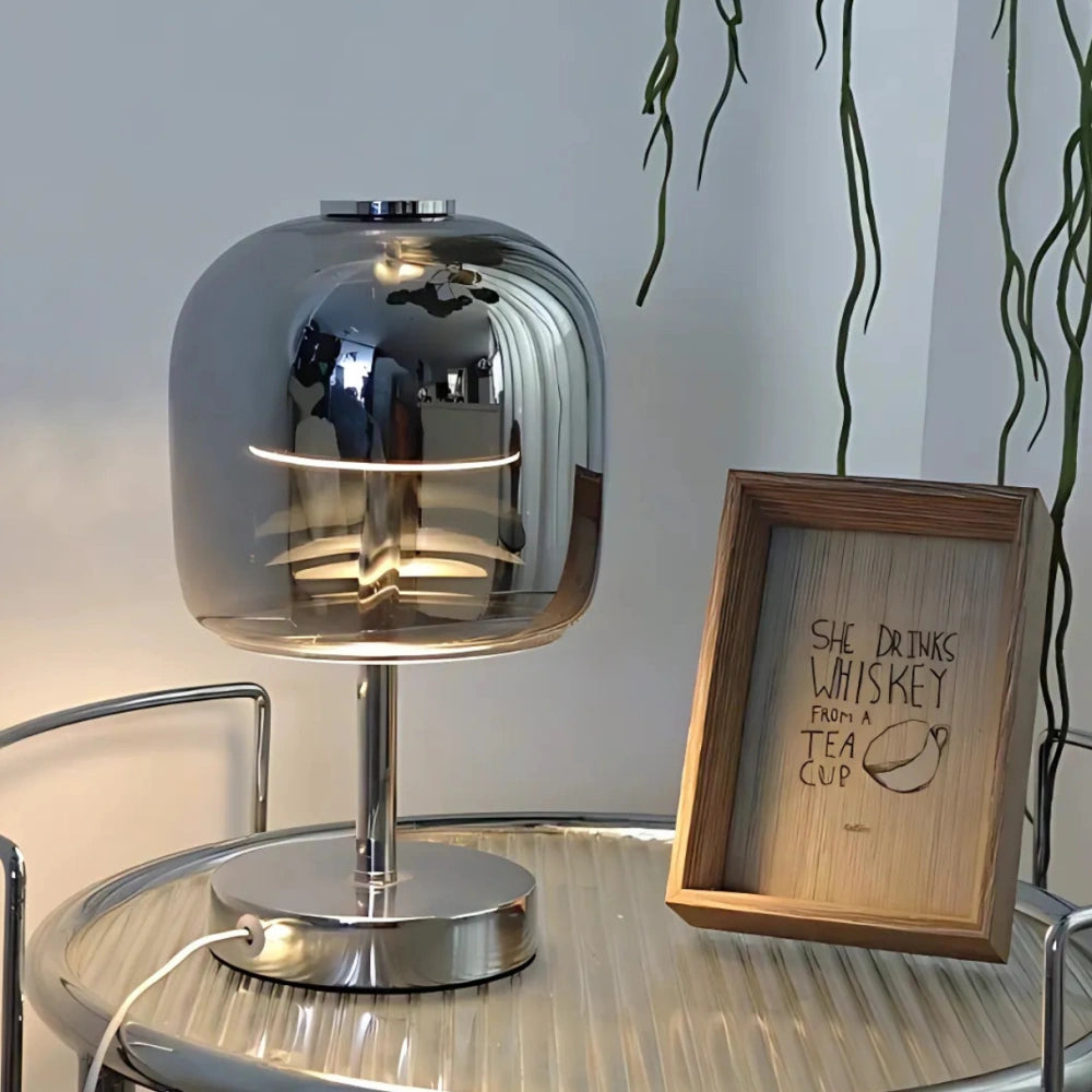 Lampa Stołowa Szklana z Żelaza | Regulowane Oświetlenie, Nowoczesny Design, Zasilanie USB 3