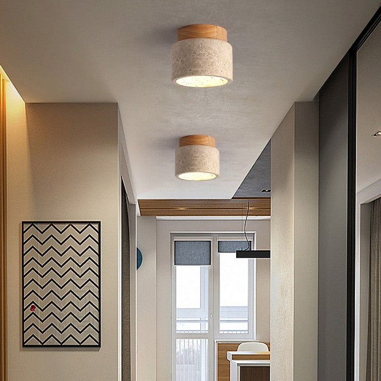Lampa Sufitowa Cylindryczna z Drewna | Nowoczesny Design, Idealna do Salonów i Sypialni 0