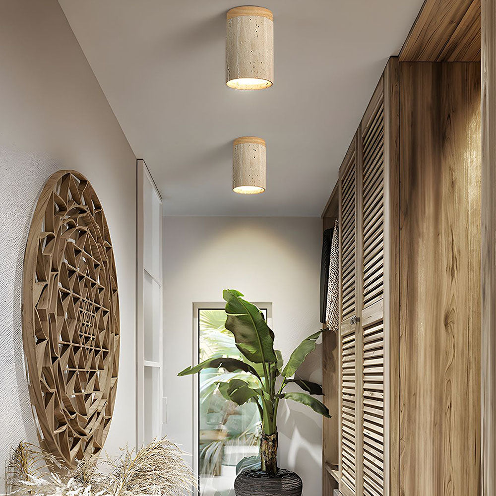 Lampa Sufitowa Cylindryczna z Drewna | Nowoczesny Design, Idealna do Salonów i Sypialni 3