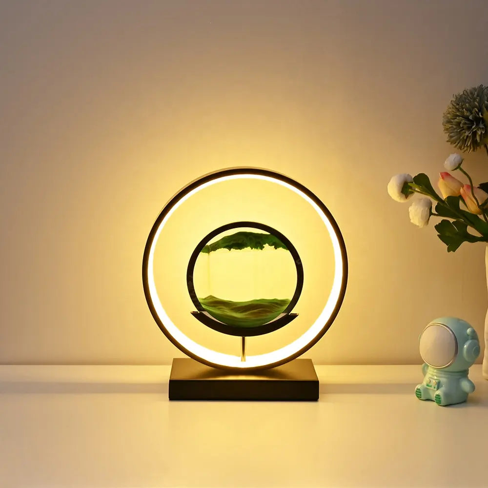 Lampa Sufitowa LED z Dyskiem Piaskowym | Eleganckie Oświetlenie Dimmable 28 cm 0
