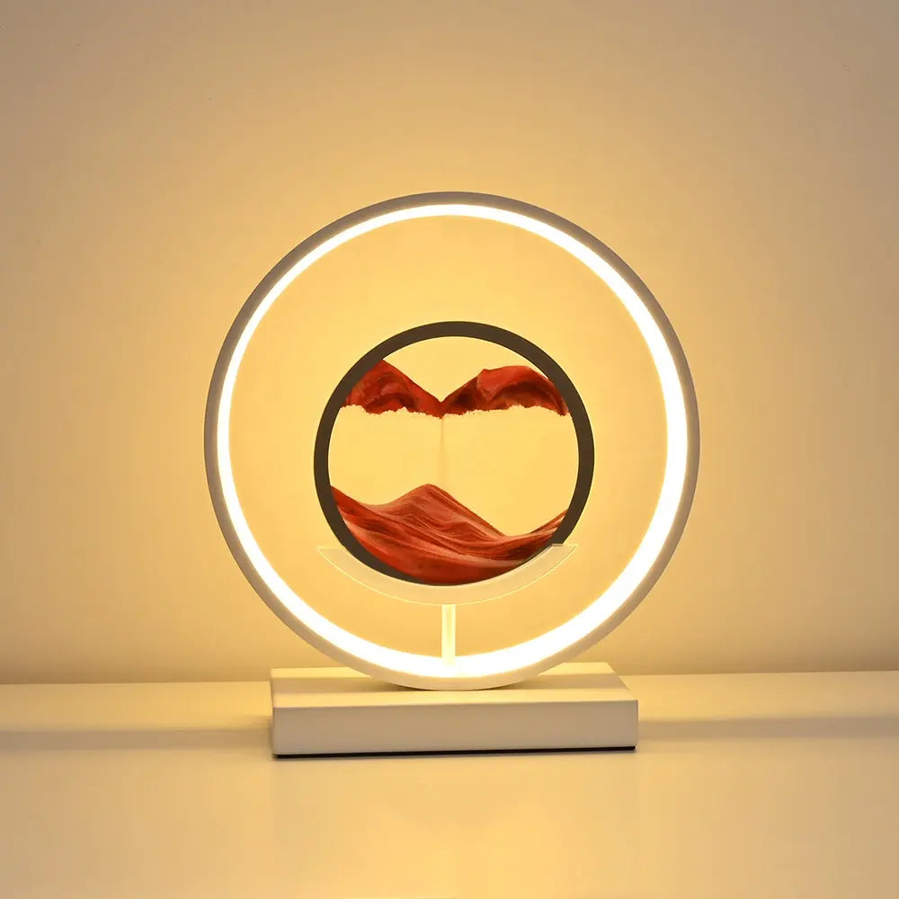 Lampa Sufitowa LED z Dyskiem Piaskowym | Eleganckie Oświetlenie Dimmable 28 cm 8