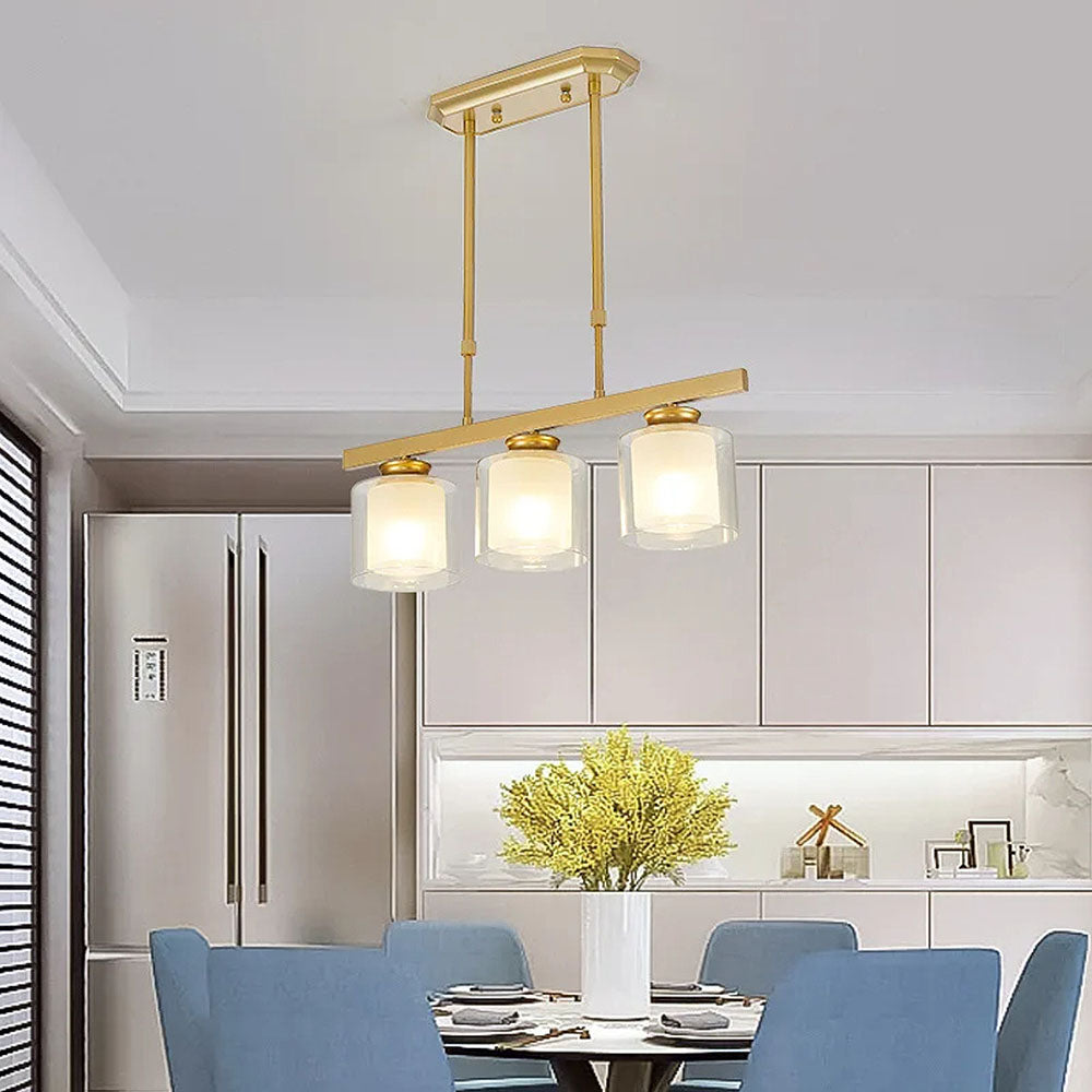 Lampa Sufitowa Szklana z Regulacją Wysokości | Elegancka do Kuchni i Jadalni, Żelazo i Szkło, Średnica 70/90 cm 1