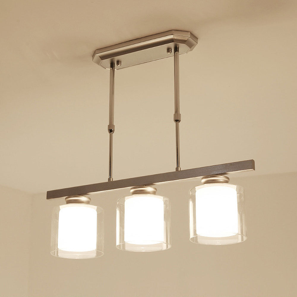 Lampa Sufitowa Szklana z Regulacją Wysokości | Elegancka do Kuchni i Jadalni, Żelazo i Szkło, Średnica 70/90 cm 10