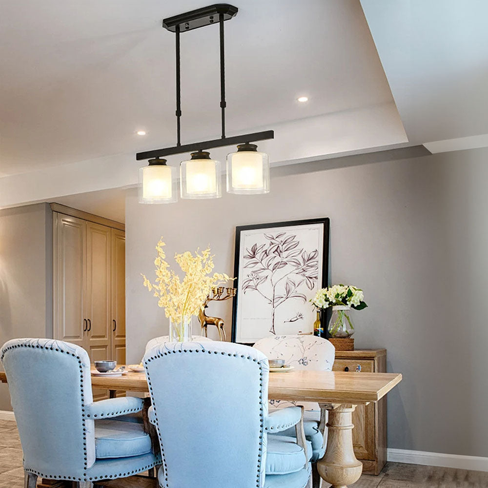 Lampa Sufitowa Szklana z Regulacją Wysokości | Elegancka do Kuchni i Jadalni, Żelazo i Szkło, Średnica 70/90 cm 11