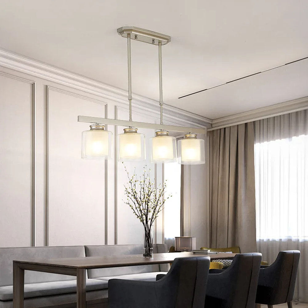 Lampa Sufitowa Szklana z Regulacją Wysokości | Elegancka do Kuchni i Jadalni, Żelazo i Szkło, Średnica 70/90 cm 12