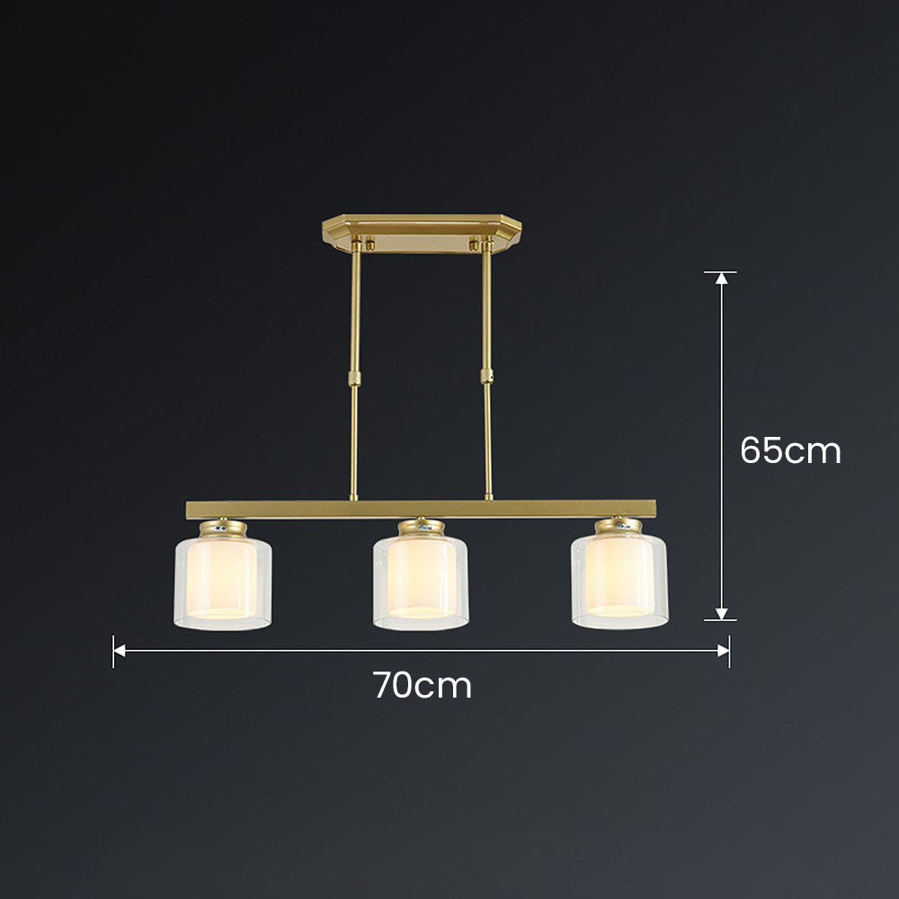 Lampa Sufitowa Szklana z Regulacją Wysokości | Elegancka do Kuchni i Jadalni, Żelazo i Szkło, Średnica 70/90 cm 2