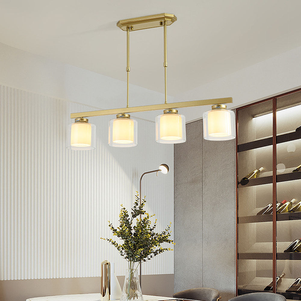 Lampa Sufitowa Szklana z Regulacją Wysokości | Elegancka do Kuchni i Jadalni, Żelazo i Szkło, Średnica 70/90 cm 4
