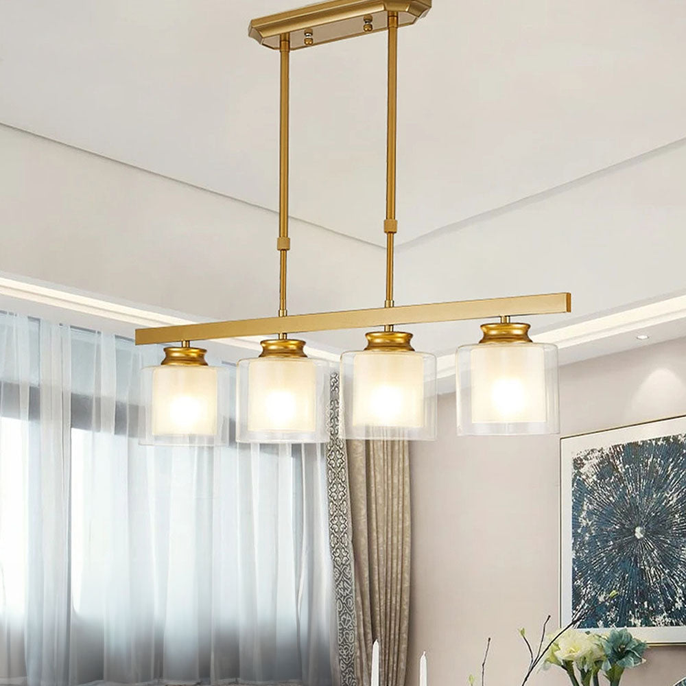Lampa Sufitowa Szklana z Regulacją Wysokości | Elegancka do Kuchni i Jadalni, Żelazo i Szkło, Średnica 70/90 cm 5