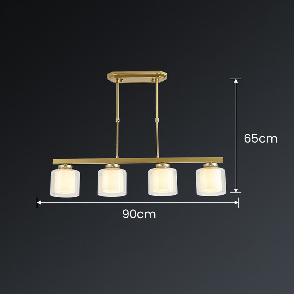 Lampa Sufitowa Szklana z Regulacją Wysokości | Elegancka do Kuchni i Jadalni, Żelazo i Szkło, Średnica 70/90 cm 7