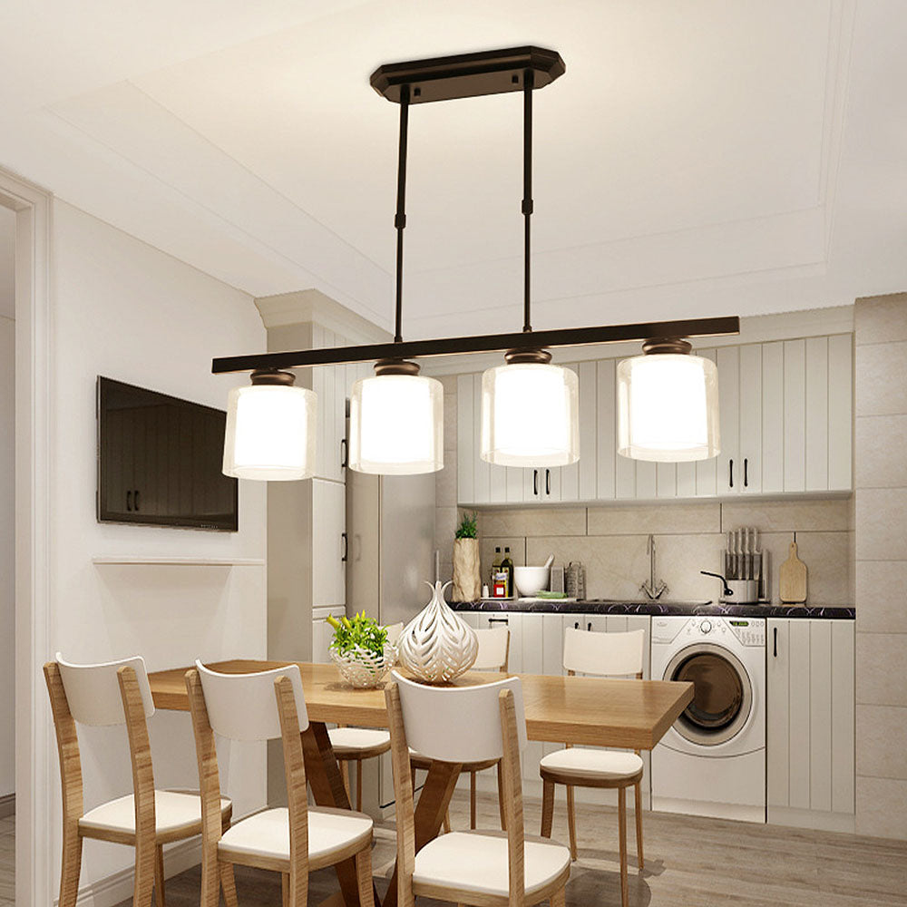 Lampa Sufitowa Szklana z Regulacją Wysokości | Elegancka do Kuchni i Jadalni, Żelazo i Szkło, Średnica 70/90 cm 9