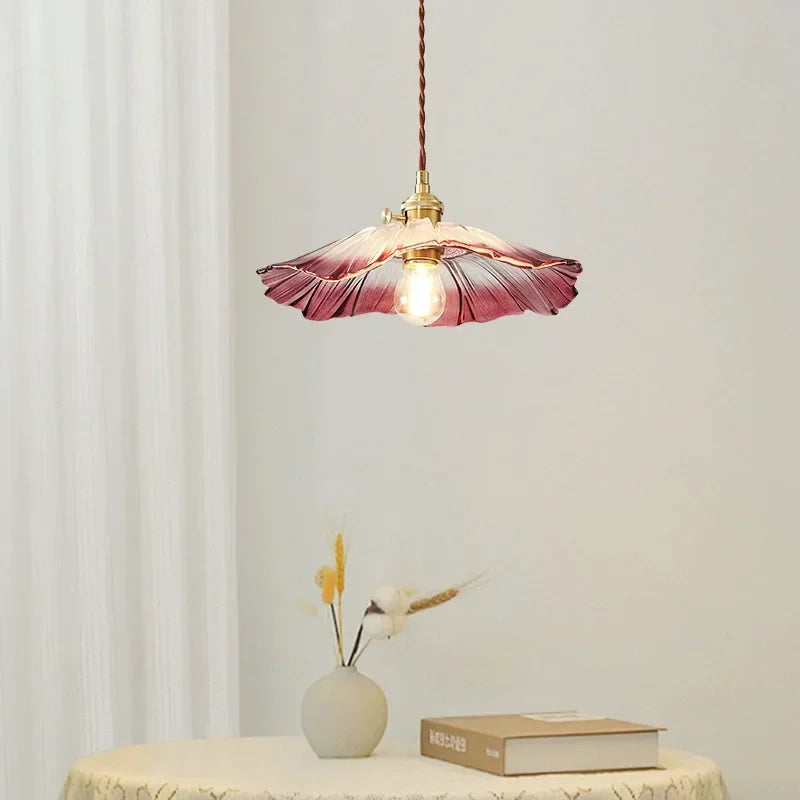 Lampa Wisząca Retro | Szkło W Kwiaty 1.5kg - Idealna Do Salonu, Stylowe Oświetlenie 2